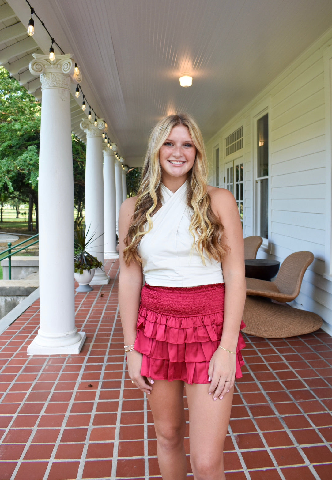 Layers of Silk Skirt - Red